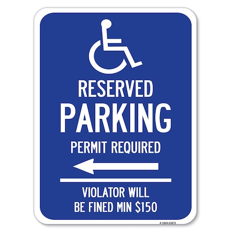 Signmission Modern Isa Connecticut Reserved Parking Permit Required Violators Fin Alum, 18" x 24", A-1824-23873 A-1824-23873